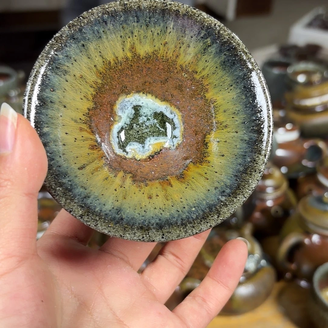 紫砂茶壶柴烧紫砂斗笠