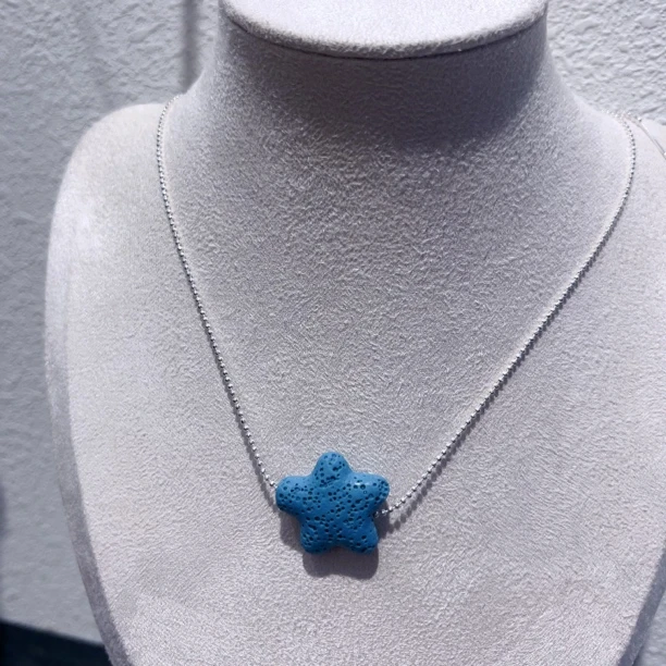 非金属亚克力项链 F458蓝色五角星ins风项链