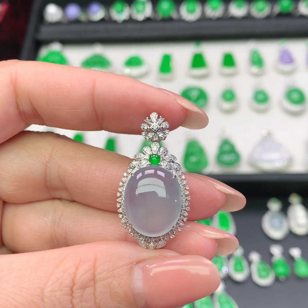 一***一翡翠18K金镶嵌吊坠(不含链)