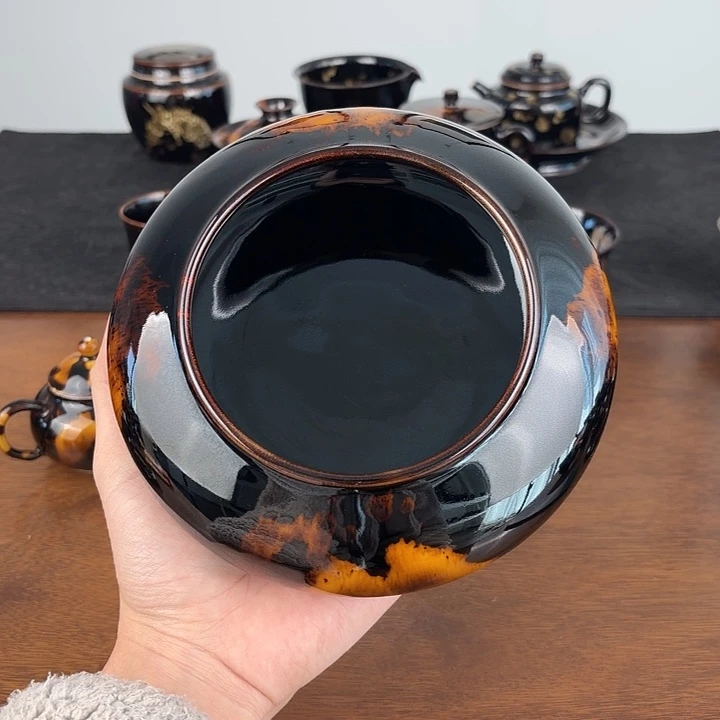 瓷玳瑁釉明炉水洗