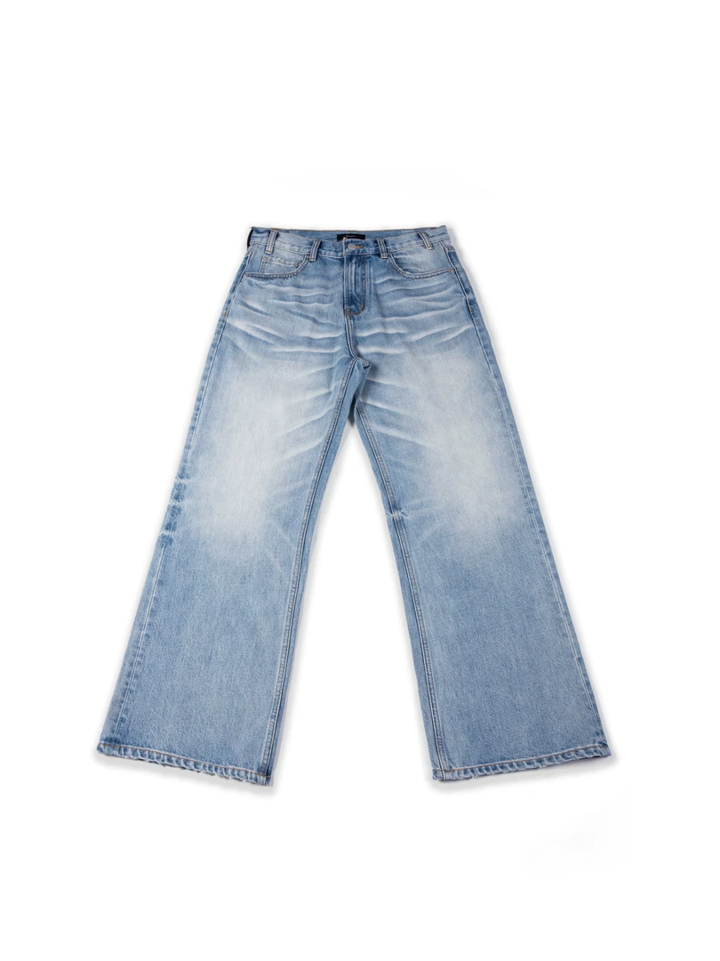 VOWPROGRESS 011 "501重置"内华达青瓷冰蓝色直筒宽松牛仔裤