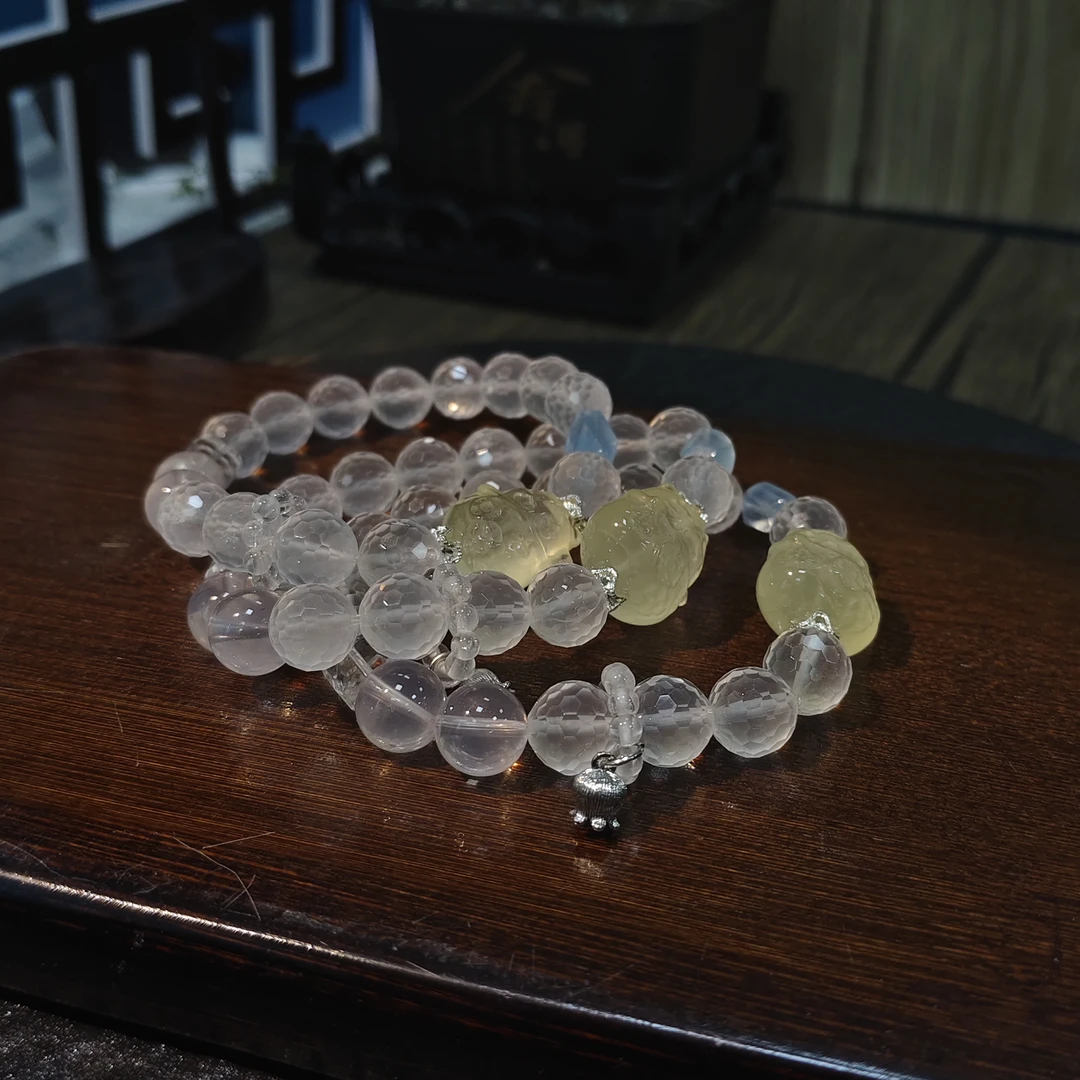 【书记甄选】天然原创白水晶单圈手链 多样性发一件 约9mm 3559JS