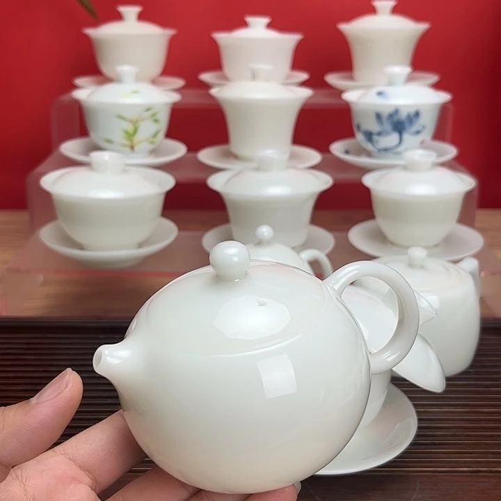 用***4微瑕茶具茶壶盖碗茶杯