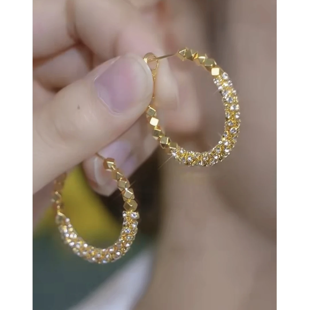 铜合金耳饰 新款轻奢【满天星】】精致时尚洋气百搭耳环0427