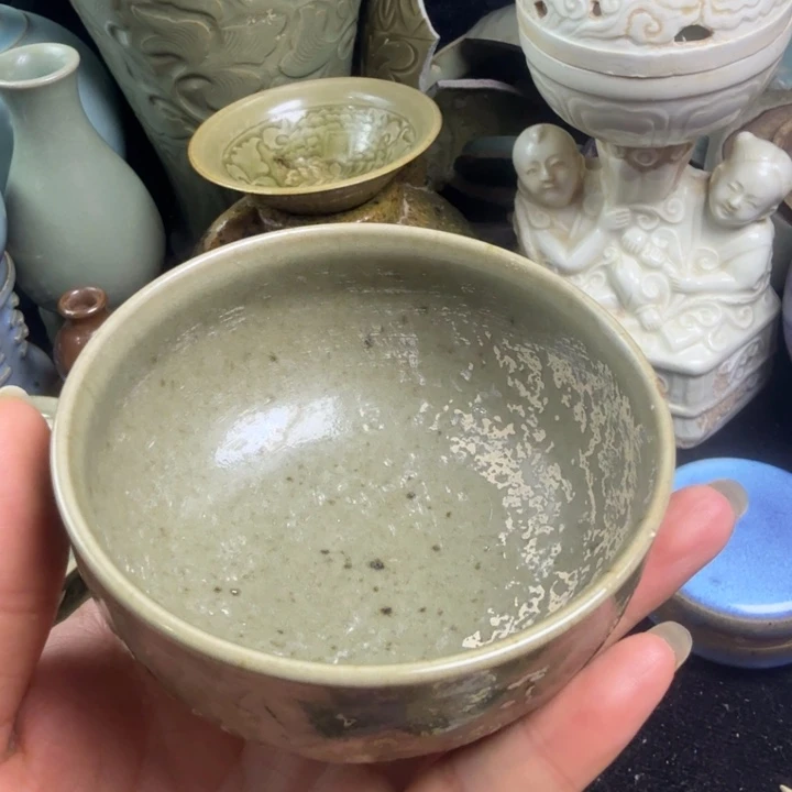 大***卫耀州窑钵式碗橄榄青