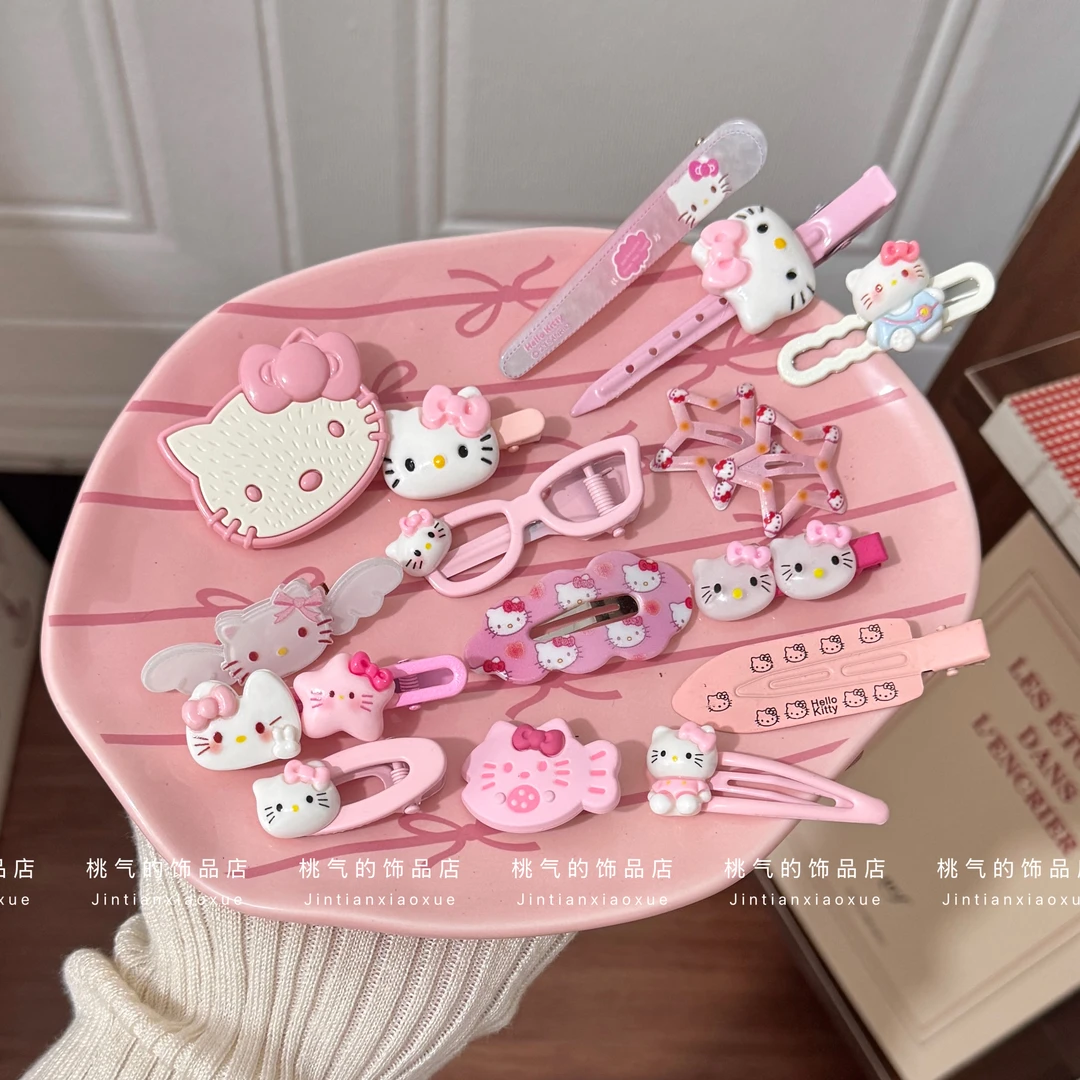 可爱KT粉色系发夹多系可爱少女刘海卡通头饰hellokitty发饰爆款