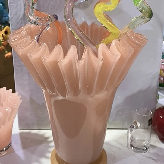 琉璃花瓶高度30厘米折纸花瓶