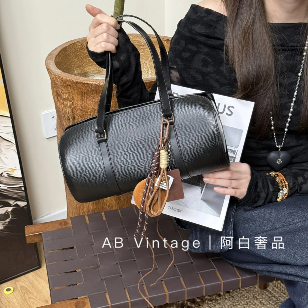 95新 LouisVuitton/路易威登 阿白奢品/LV 中古水波纹圆筒包