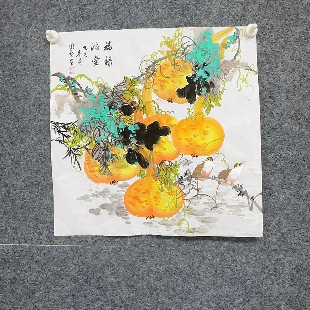 国画50*50纯手绘周艺