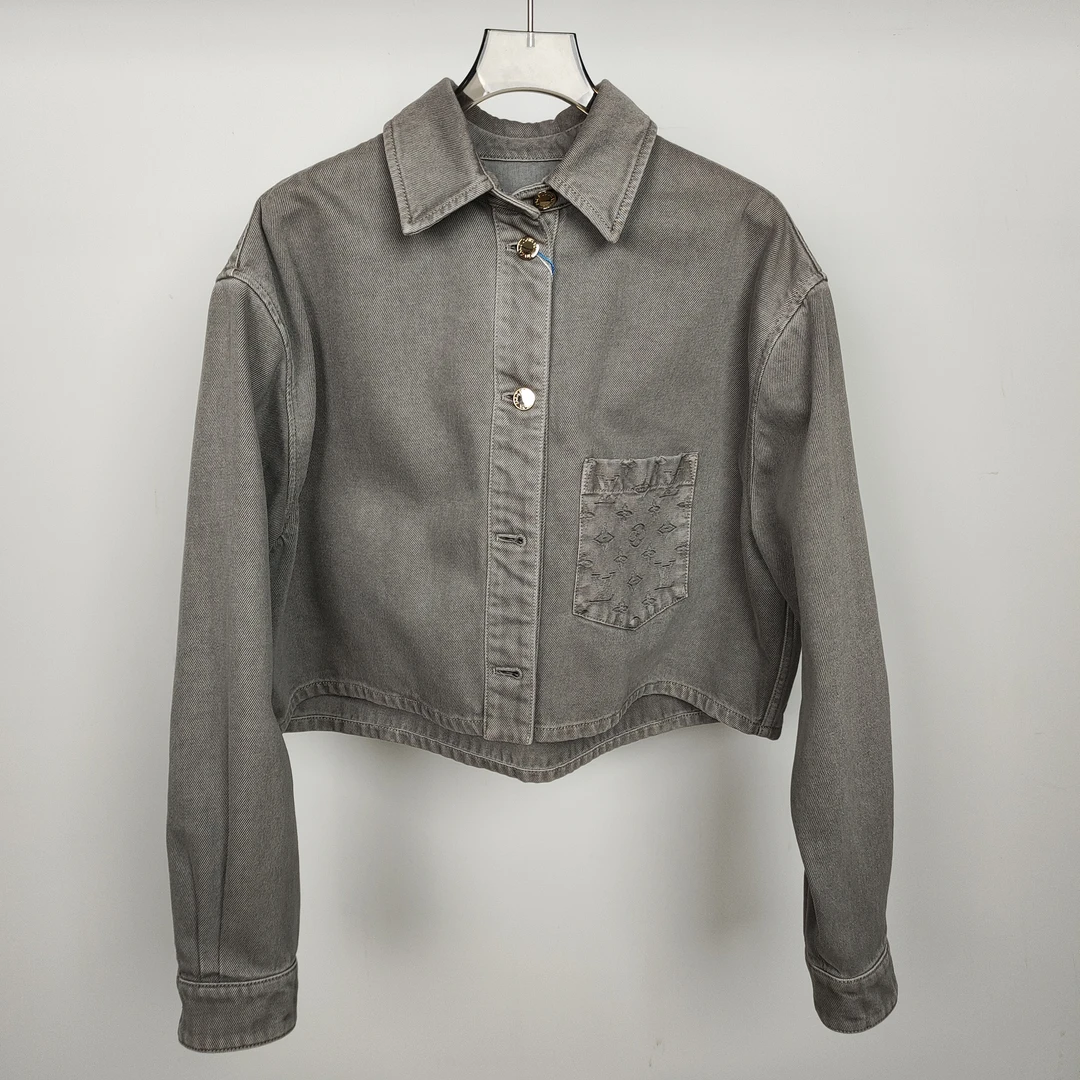 未使用 LouisVuitton/路易威登 25水泥灰牛仔外套36码 GM004213