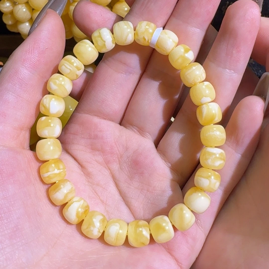 未镶嵌颈饰琥珀4315俄白花老型8mm