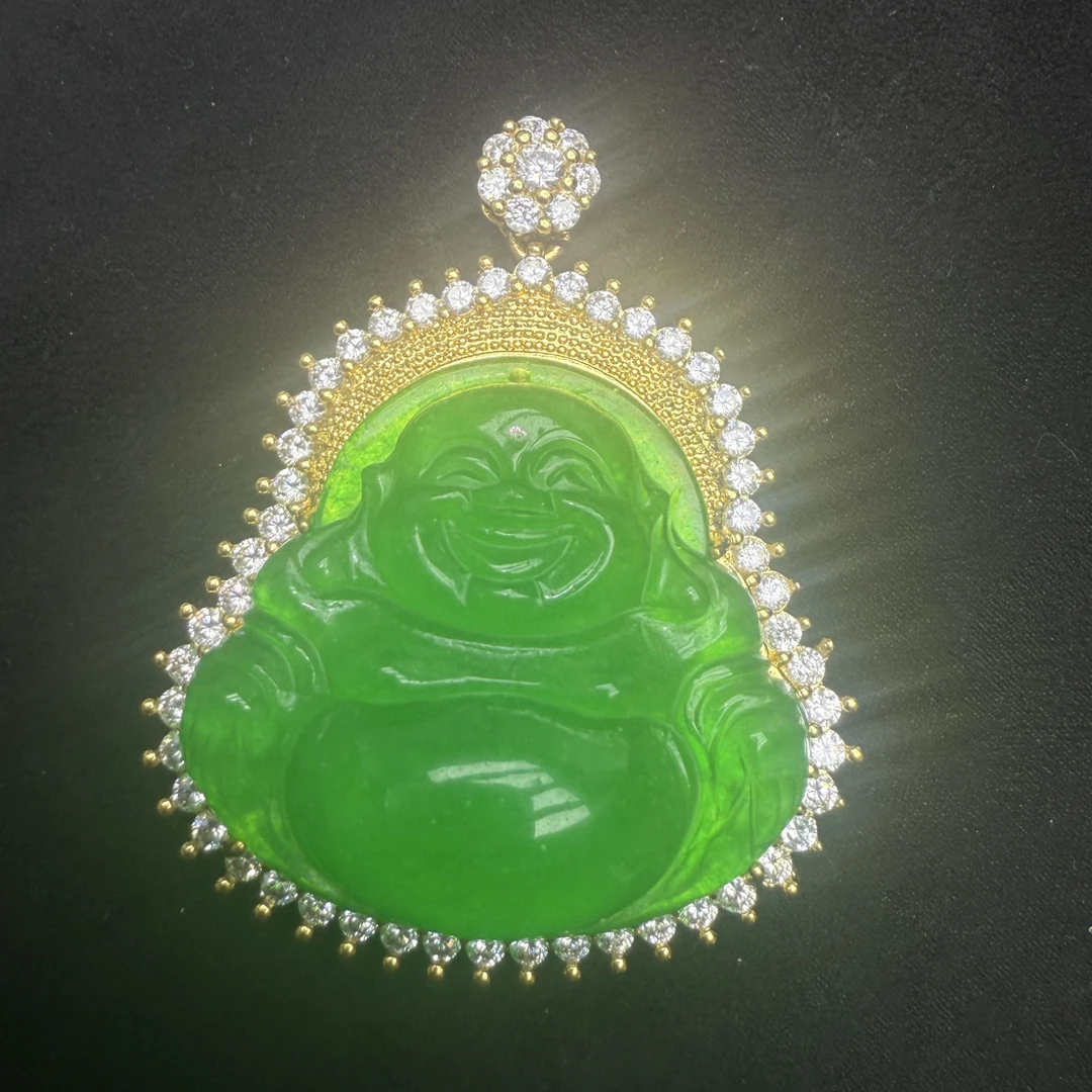 翡翠14k金佛公A092