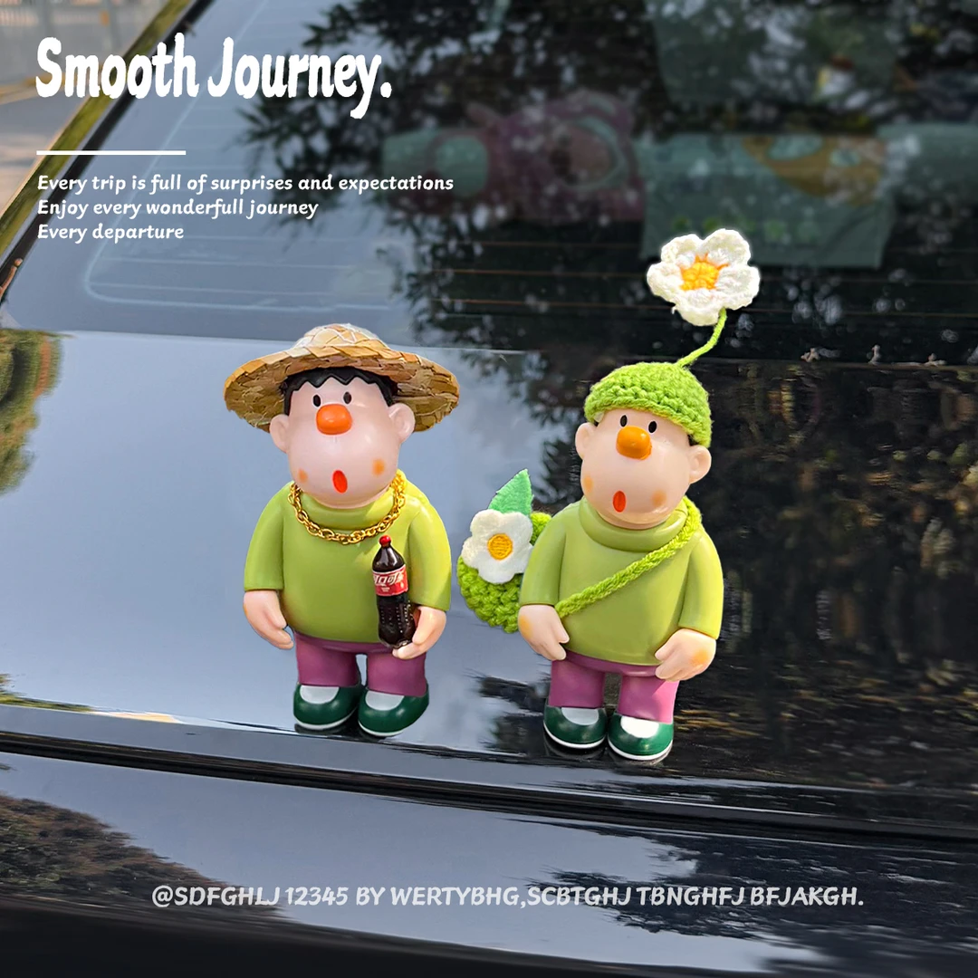 【采花胖虎】旋转新款2025汽车用品网红汽车潮玩中控台旋转饰品摆件