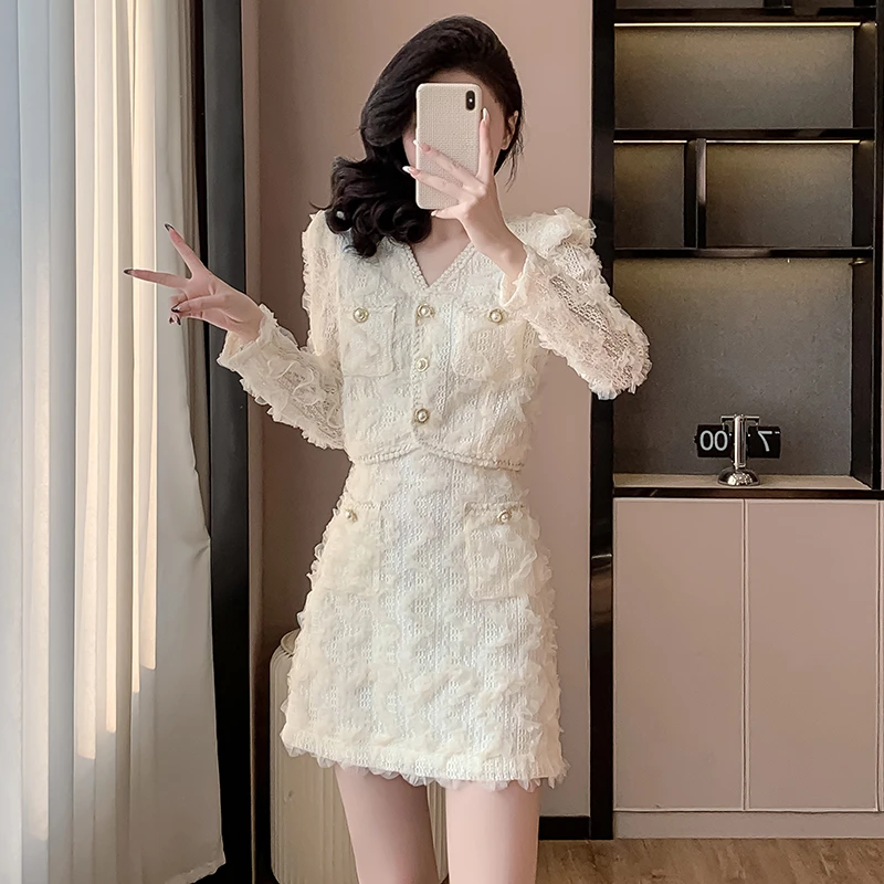 实拍2025春季修身显瘦减龄裙内搭穿搭配一整套高级感女装爆款套装