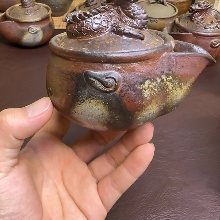 备前烧 中居靖 龙摘宝瓶