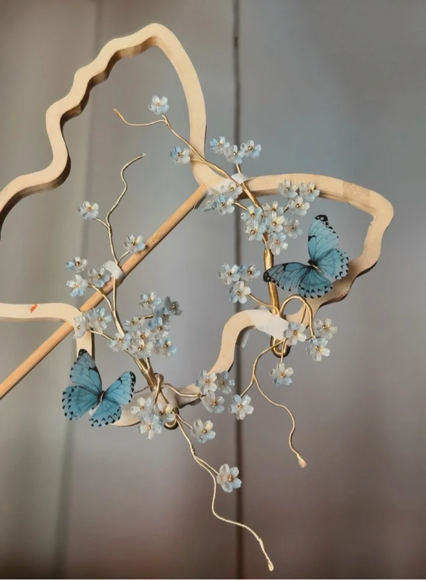 原创（云岫）琉璃簪花发饰汉服配饰古风发饰