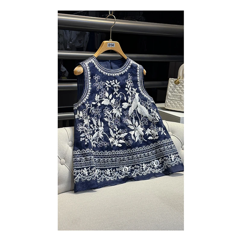 【双宿双飞】新中式桑蚕丝重工刺绣夏季减龄复古蕾丝上衣衬衫