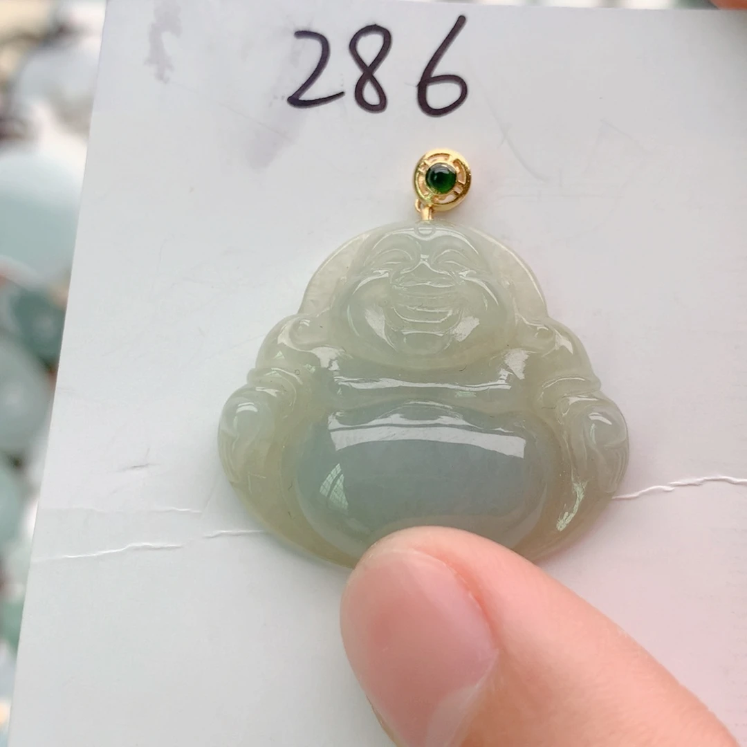 翡翠银S925镀金镶嵌颈饰吊坠