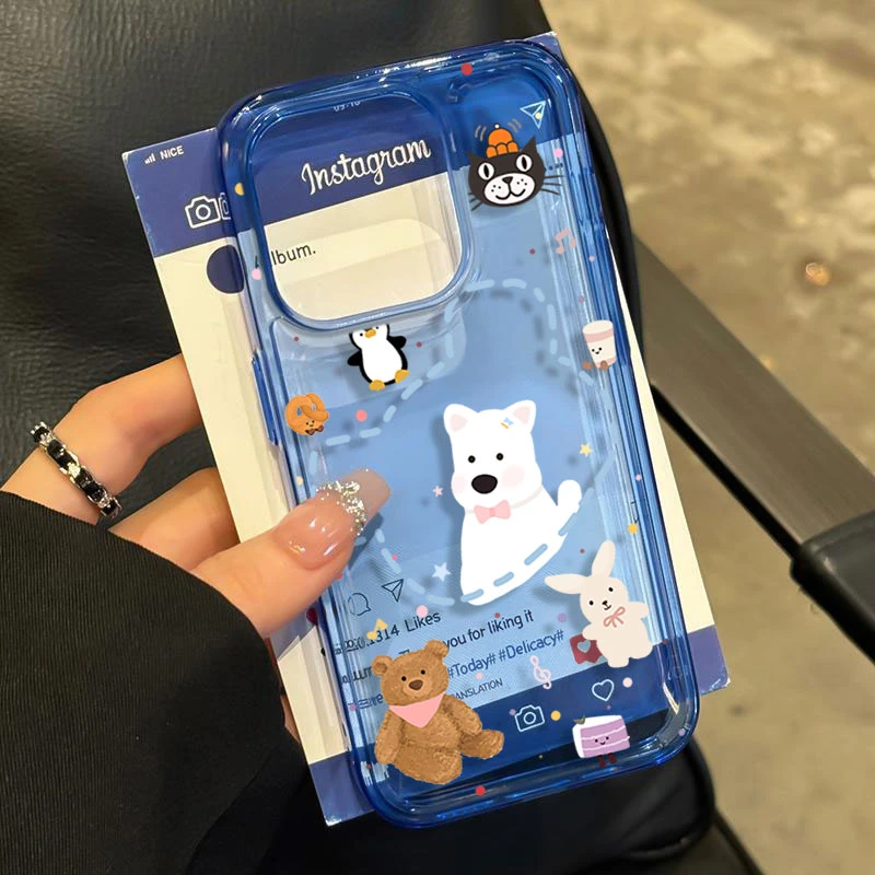 可爱小动物适用iPhone16苹果14_15PROMAX软13手机壳12防摔11卡通X