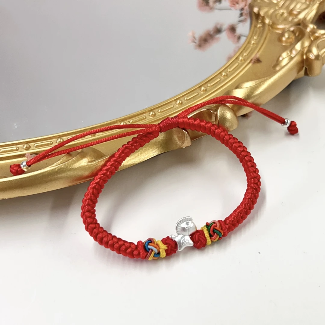 含金工艺品【小宝珠宝】4 T09461-足银手绳+含金工艺品套装