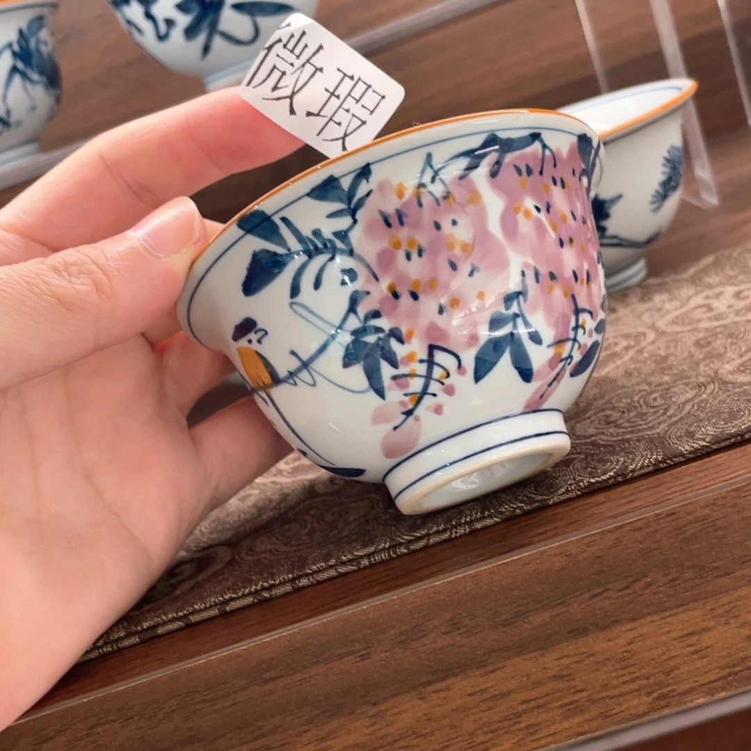 釉下手绘茶具微瑕