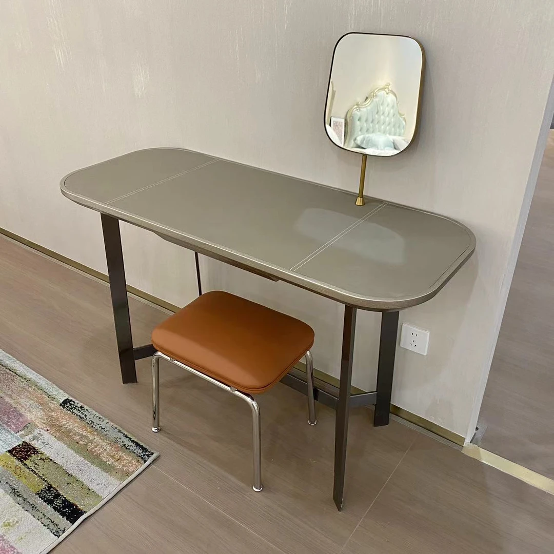 新款复古实木妆台美式轻奢小户型梳妆台客厅家用方形桌