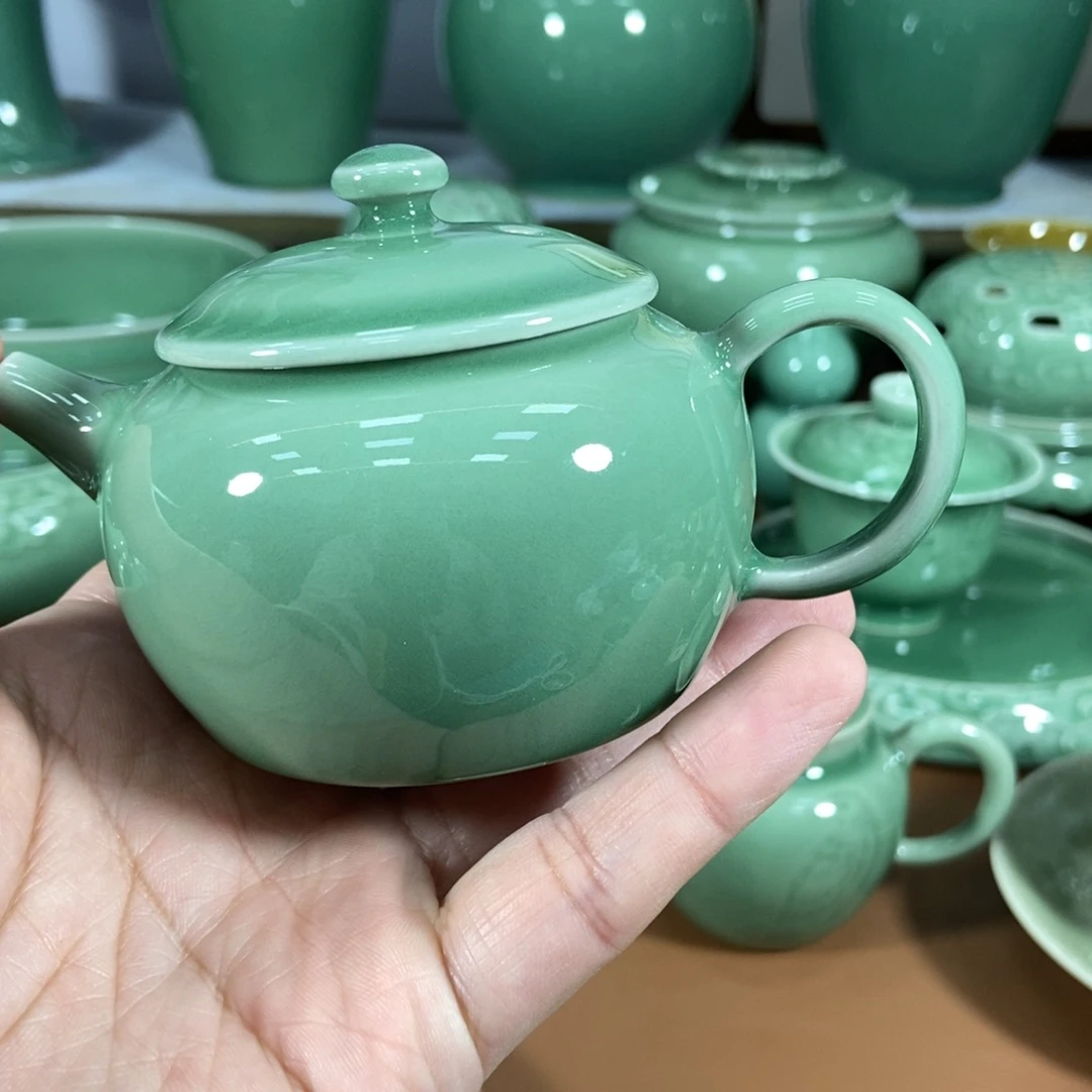 清***浅龙泉青瓷手工茶器主人杯