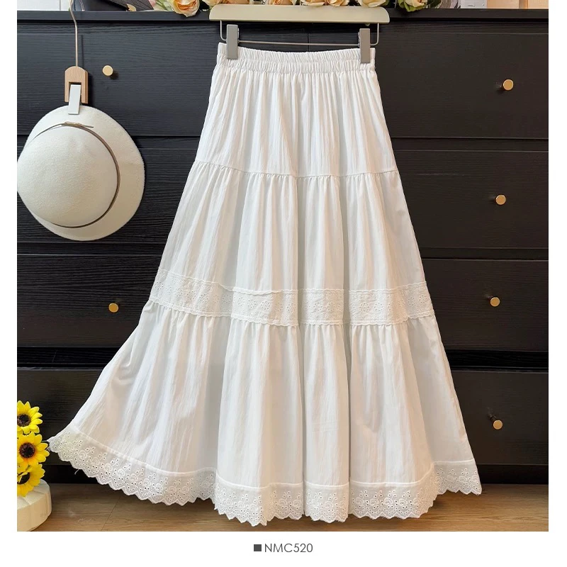 温柔风复古钩花半身裙