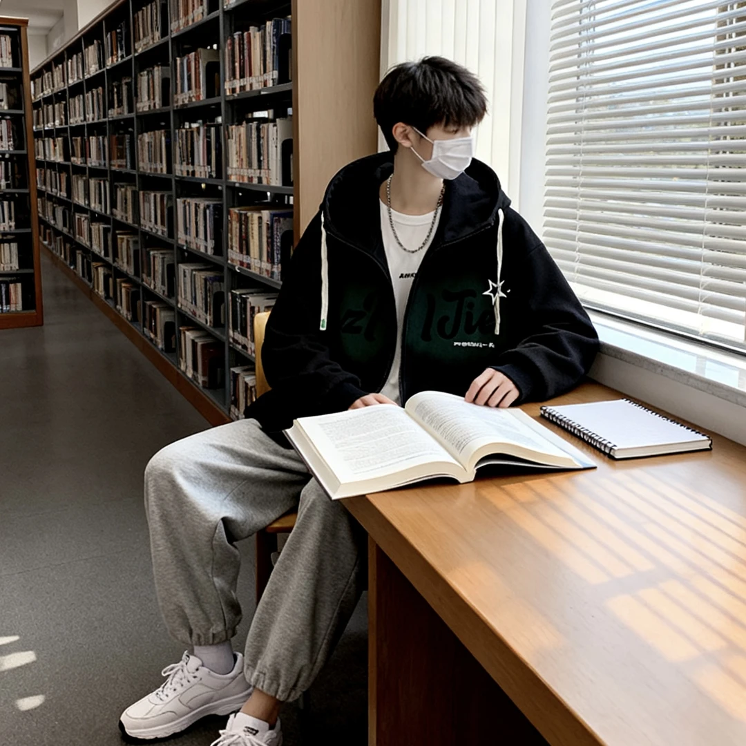 春秋季外套男生新款潮牌帅气连帽宽松潮流学生开衫青少年休闲夹克