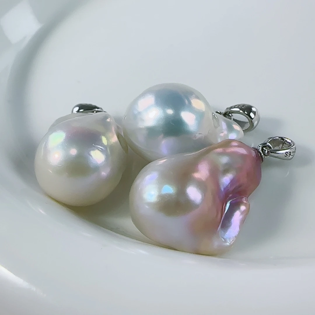 淡水珍珠吊坠（特价有瑕）银S925镶嵌