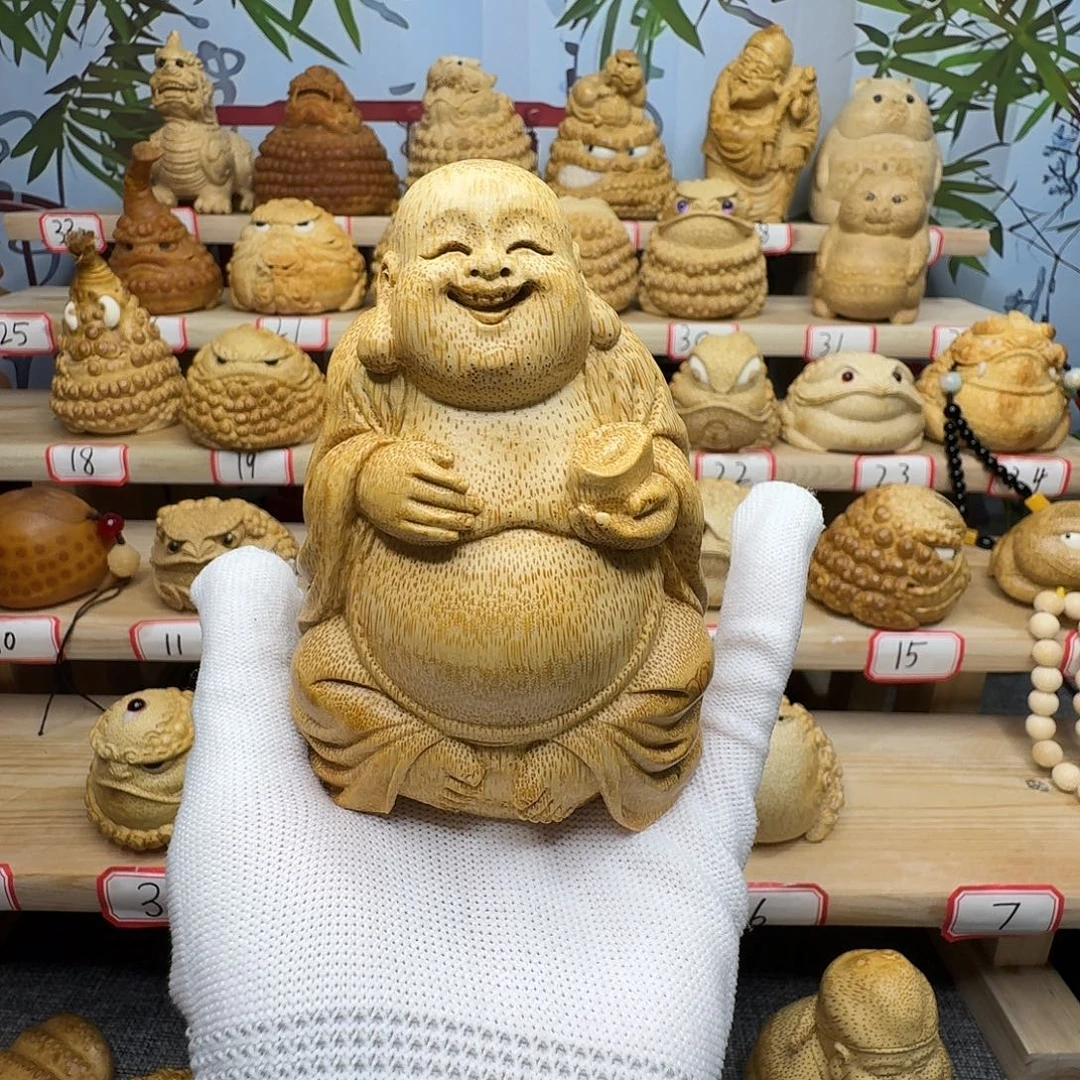 用***7竹手工竹根雕雕刻弥勒佛