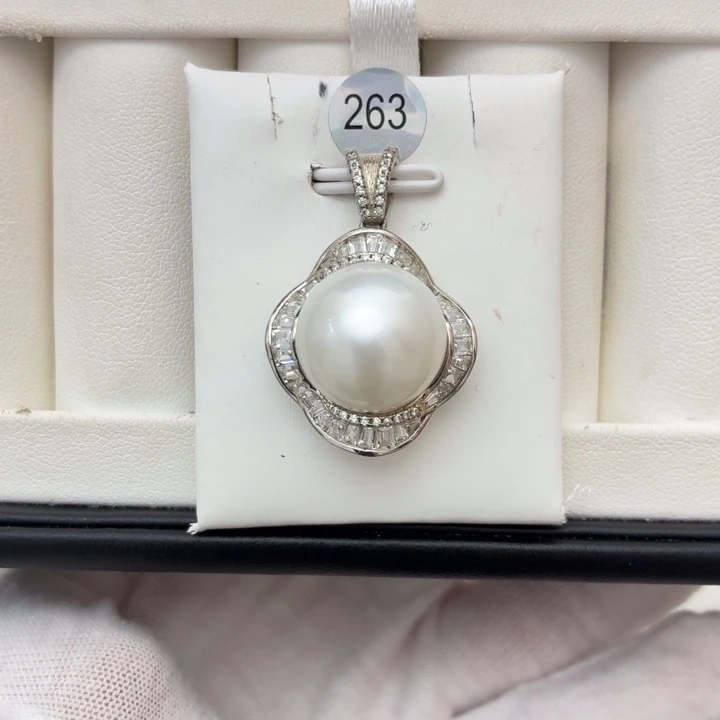 海水珍珠银S925镶嵌颈饰