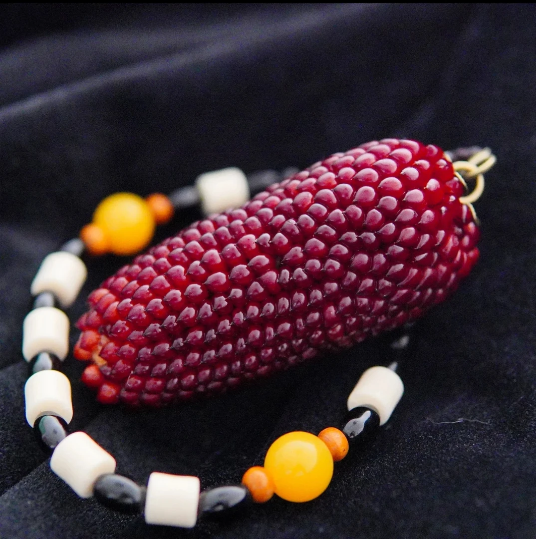 【成品】工DIY宝血文玩玉米手墩饰品摆件挂件