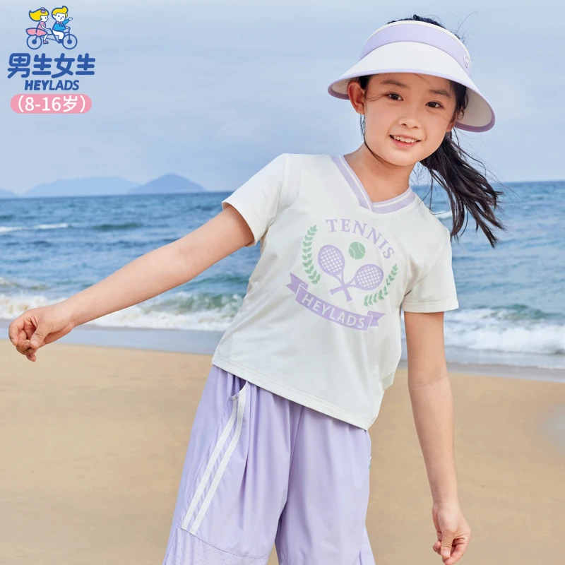 男生女生大童短袖主题印花休闲T恤六一儿童节服装NJTCJ24546B夏季