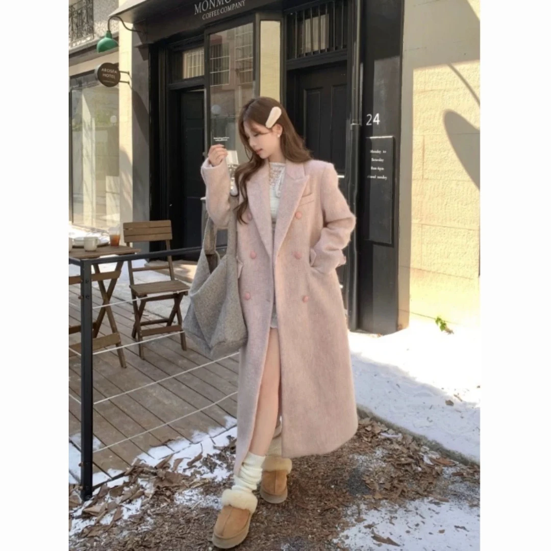 加厚呢子大衣女秋冬季2024年新款高级感毛呢外套赫本风小个子8088