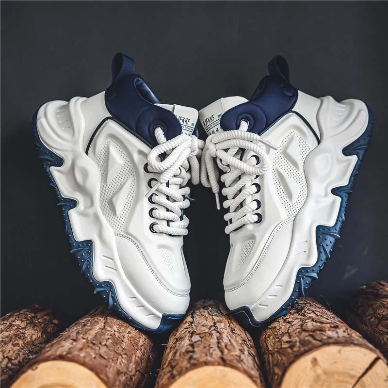 白色高帮鞋男2025新款板鞋潮流百搭小白鞋超火爆款男鞋厚底增高鞋