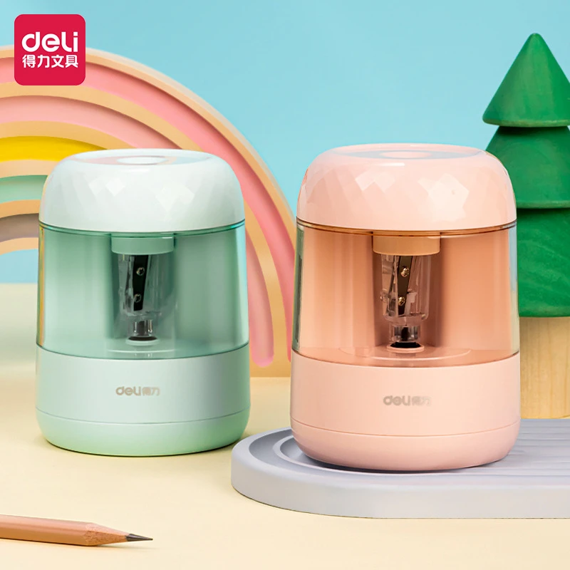 得力VA100文具电动削笔机可爱卡通卷笔刀便携学生铅笔刨笔刀自动