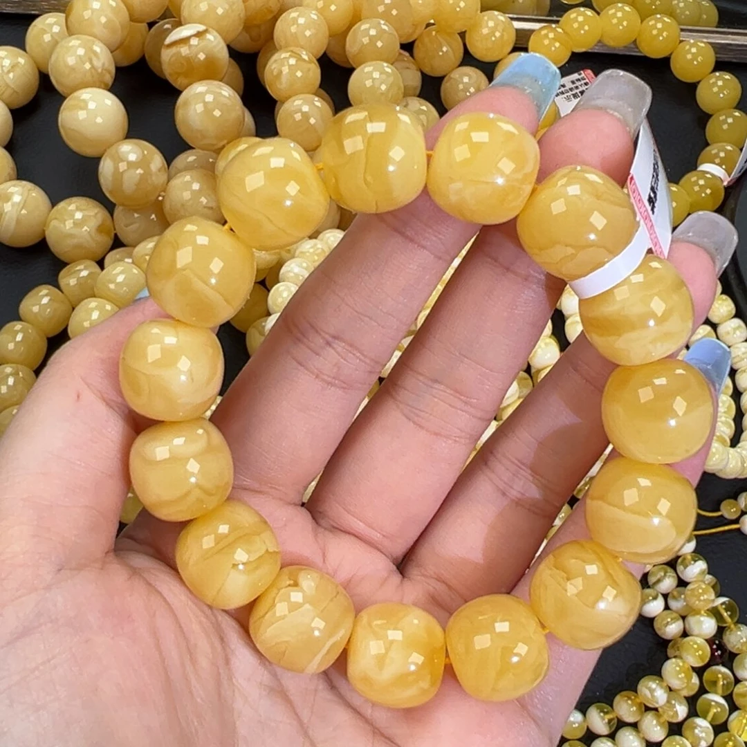 琥珀未镶嵌手链30.7高桩