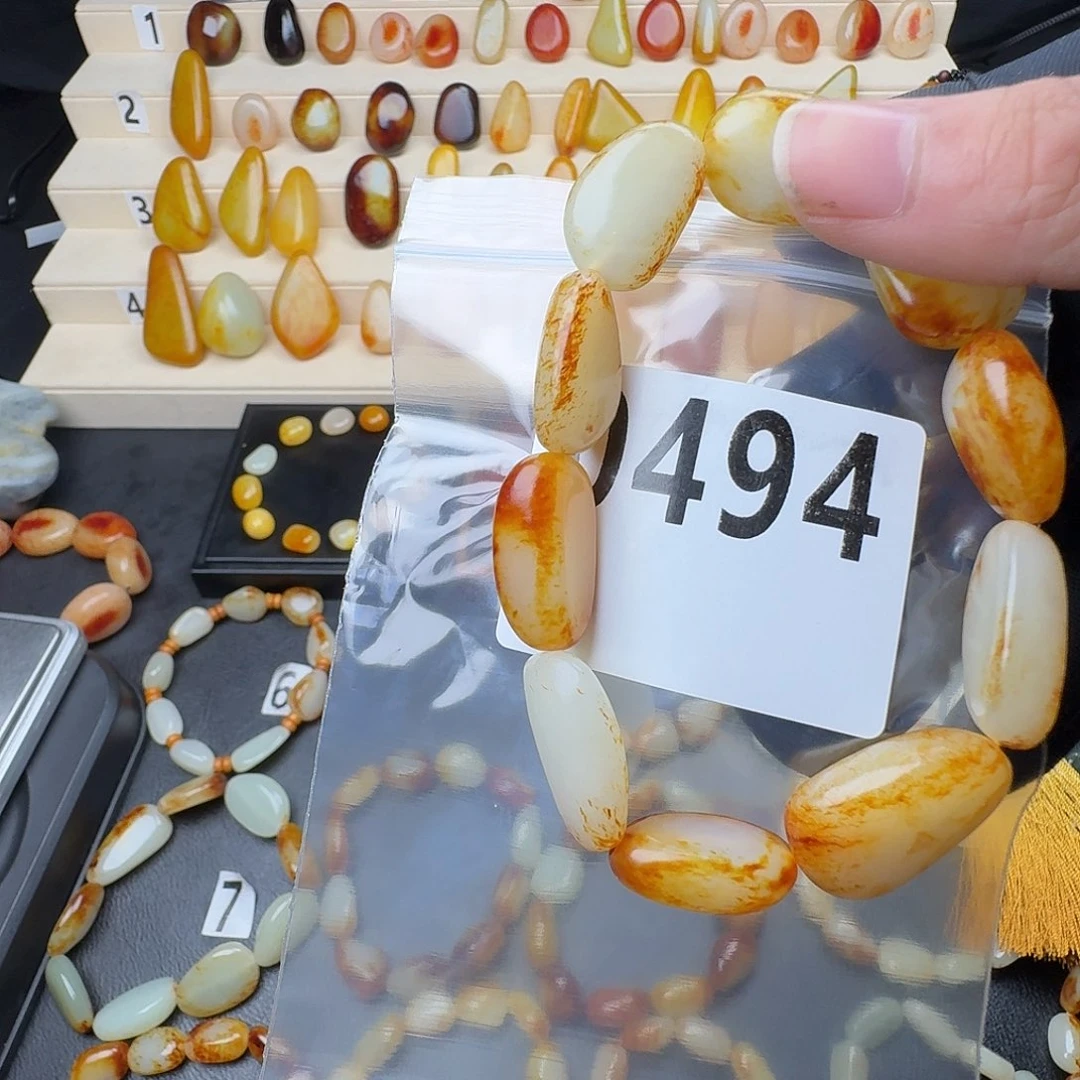 和田玉手串未镶嵌风*