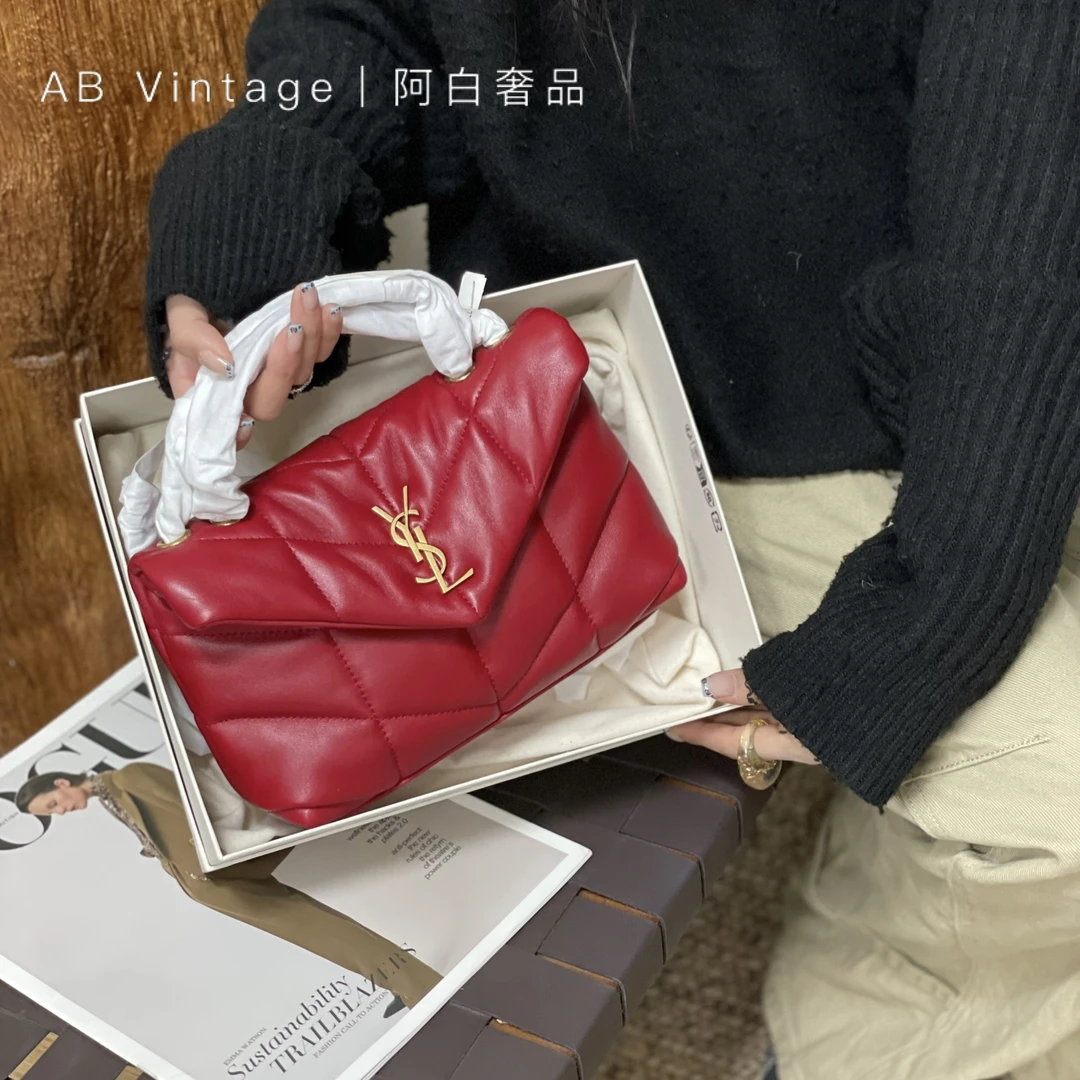 99新 YSL/圣罗兰 阿白奢品/YSL 红色迷你云朵包