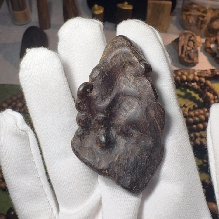 沉香碎屑沉香文莱黑棋-仿古 沉水9.6g