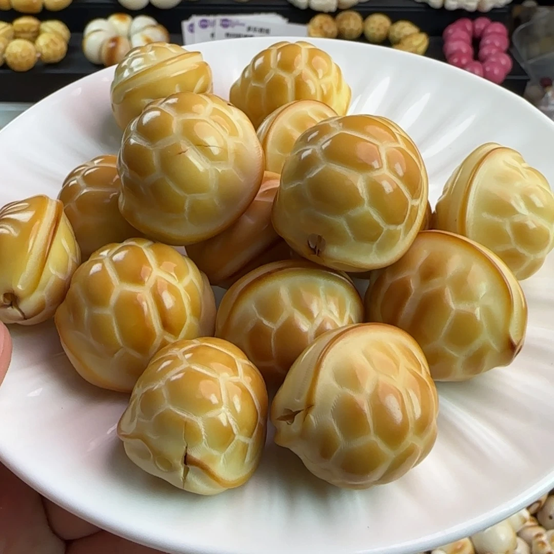 手串菩提根/象牙果瑕疵炭烤大富甲10颗有裂