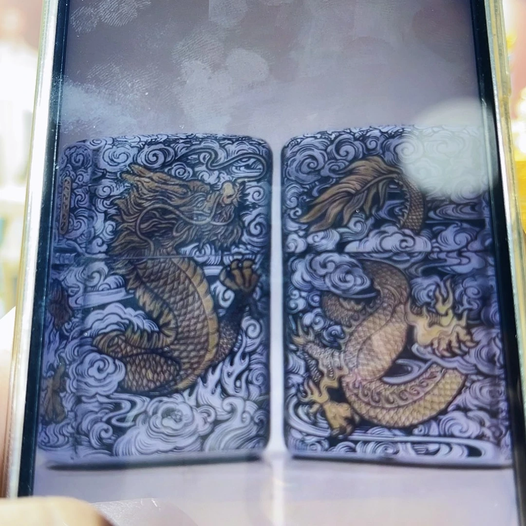 钢zippo正品套壳中国龙原装