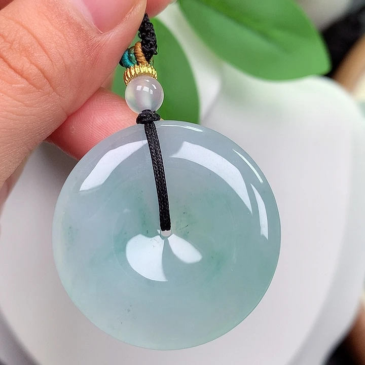 翡翠未镶嵌颈饰平安扣 35.3x5.8mm