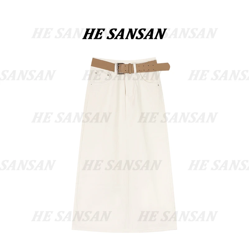 【SANSAN】高腰气质减龄百搭牛仔裙设计款中长裙DY-5771