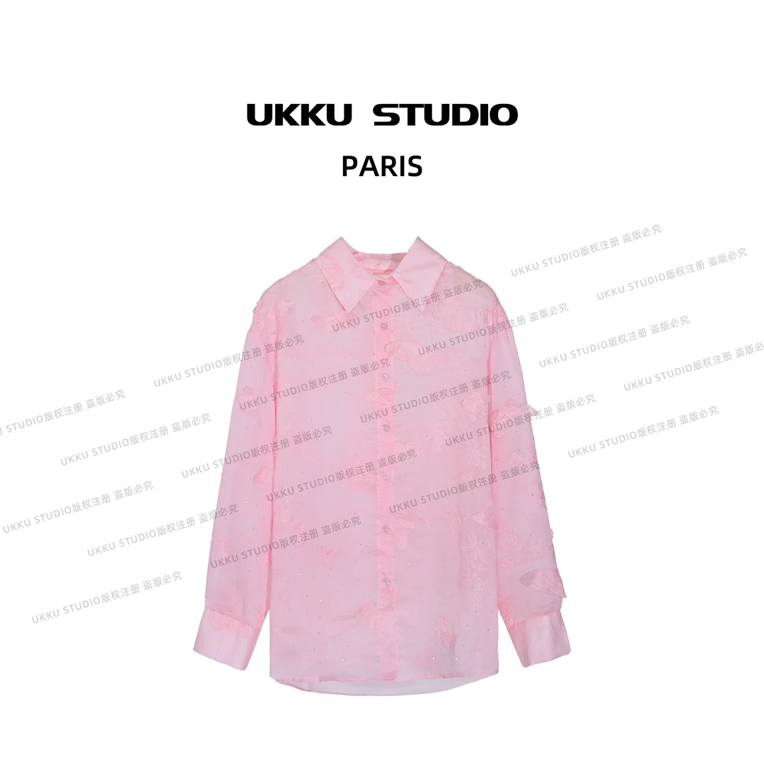 沐【UKKU STUDIO】夏季轻奢百搭设计师气质长袖衬衫213871