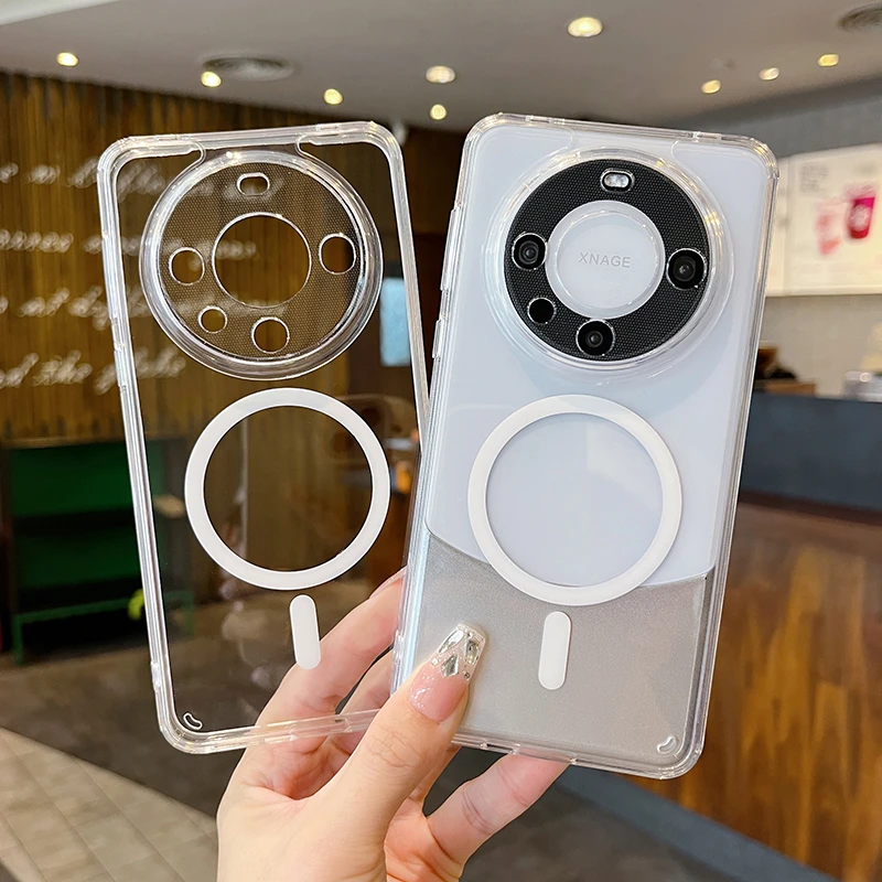 适用华为Mate70pro手机壳高级透明磁吸Mate60Pro+防摔保护男女款