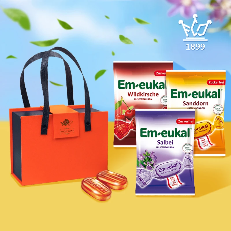 德国进口Em-eukal士无蔗糖润喉糖柠檬味鼠尾草送主播