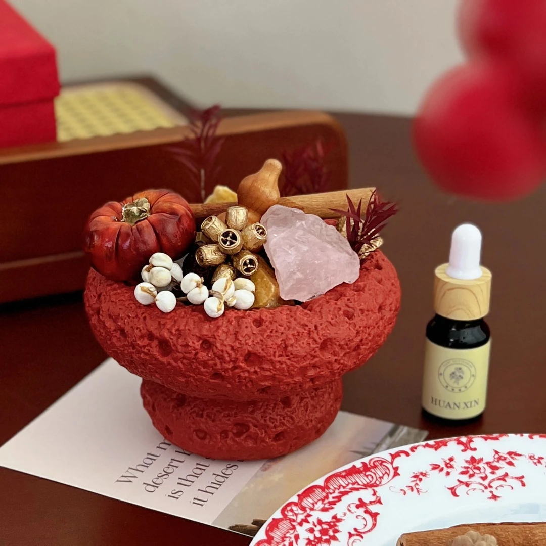 聚宝盆香薰晶石扩香石摆件招财聚财生财客厅卧室内家用生日礼物盒