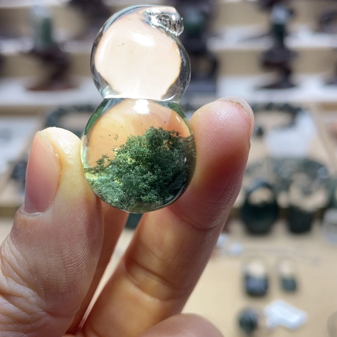 水晶颈饰未镶嵌绿幽灵聚宝盆葫芦